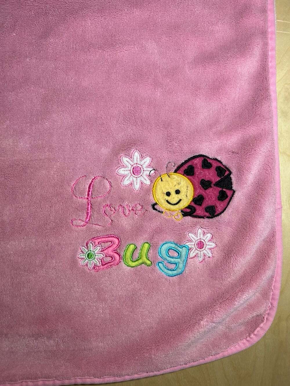 Northpoint Pink Soft Ladybug“Love Bug”baby blanket 37”x27”